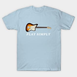 Play Simply Offset Style Electric Guitar Sunburst Color T-Shirt